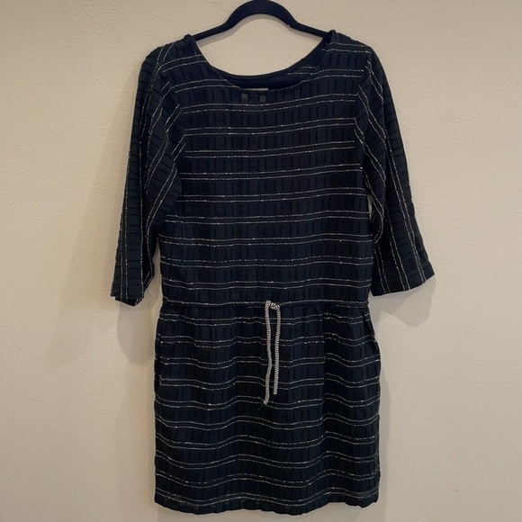 Ace & jig lake tie waist black zodiac stripe dress medium - Picture 4 of 10